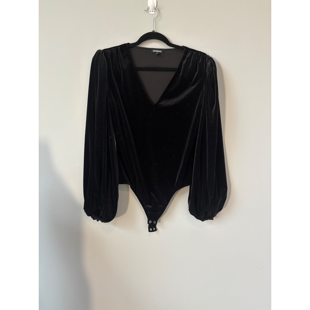 Express Black Velvet Bodysuit
